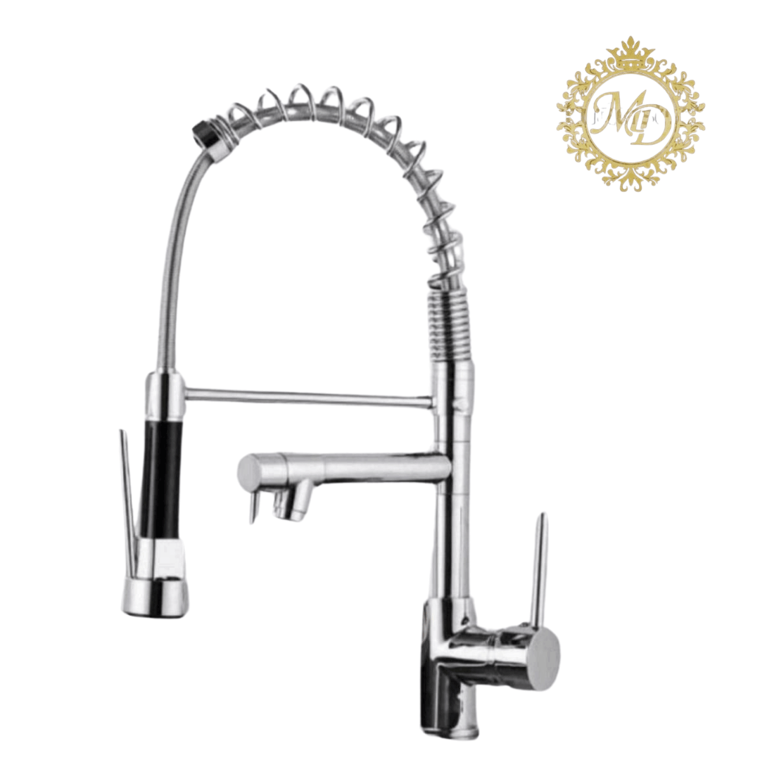 Brass Wall Mounted Kitchen Sink Mixer Tap - Majestic Decor