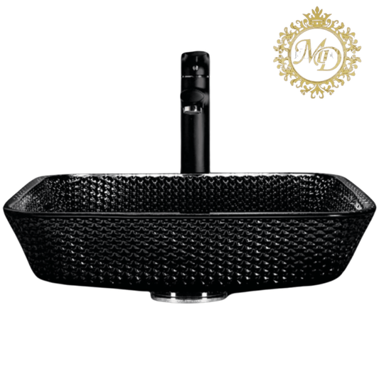 Modern imported Glass Table Top Crystal Wash Basin - Majestic Decor